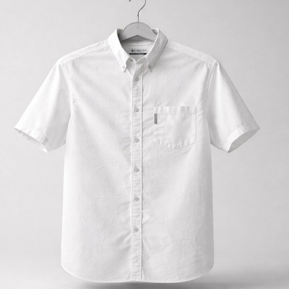 Columbia Button Down Shirt Large White Short Sleeve Outdoor Casual Mens‎